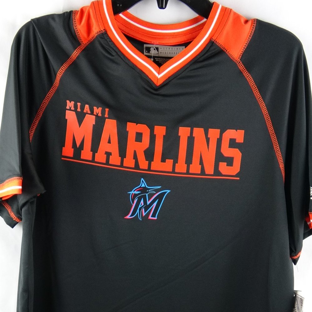 Miami Marlins Black Men's Med Short Sleeve Tee